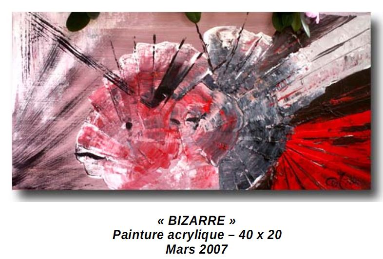'BIZARRE'
Peinture acrylique 40 x  20
Mars 2007
Vendue