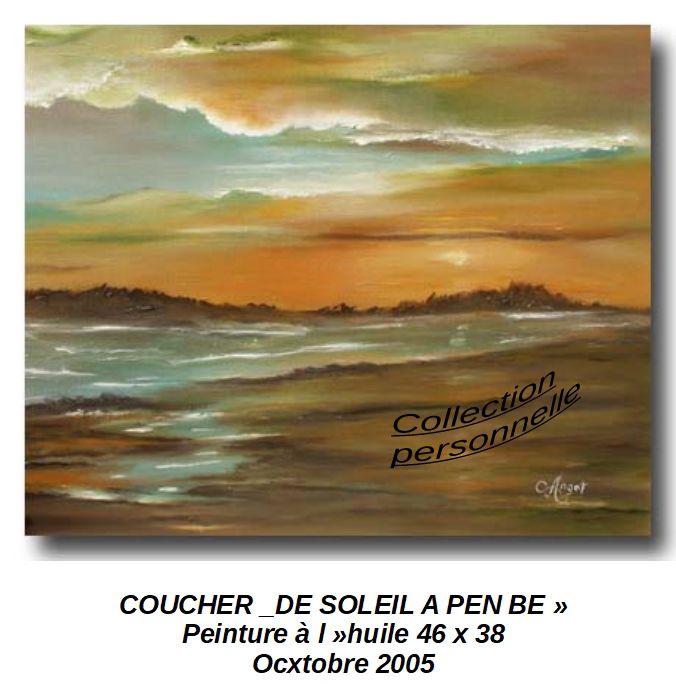 'COUCHER DE SOLEIL A PEN BE'
Peinture acrylique 46 x 38
Octobre 2005
Collection personnelle