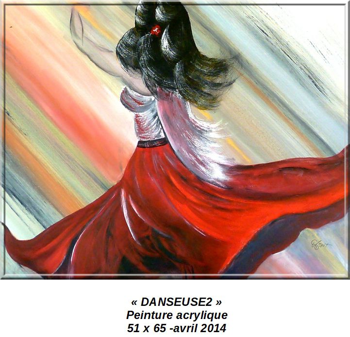 'DANSEUSE 2'
Peinture acrylique 51 x 65
Avril 2014